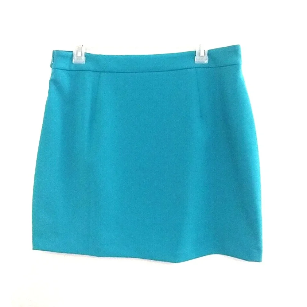 Michael Kors Teal Mini Pencil Skirt Size L NWT Classic Tailored